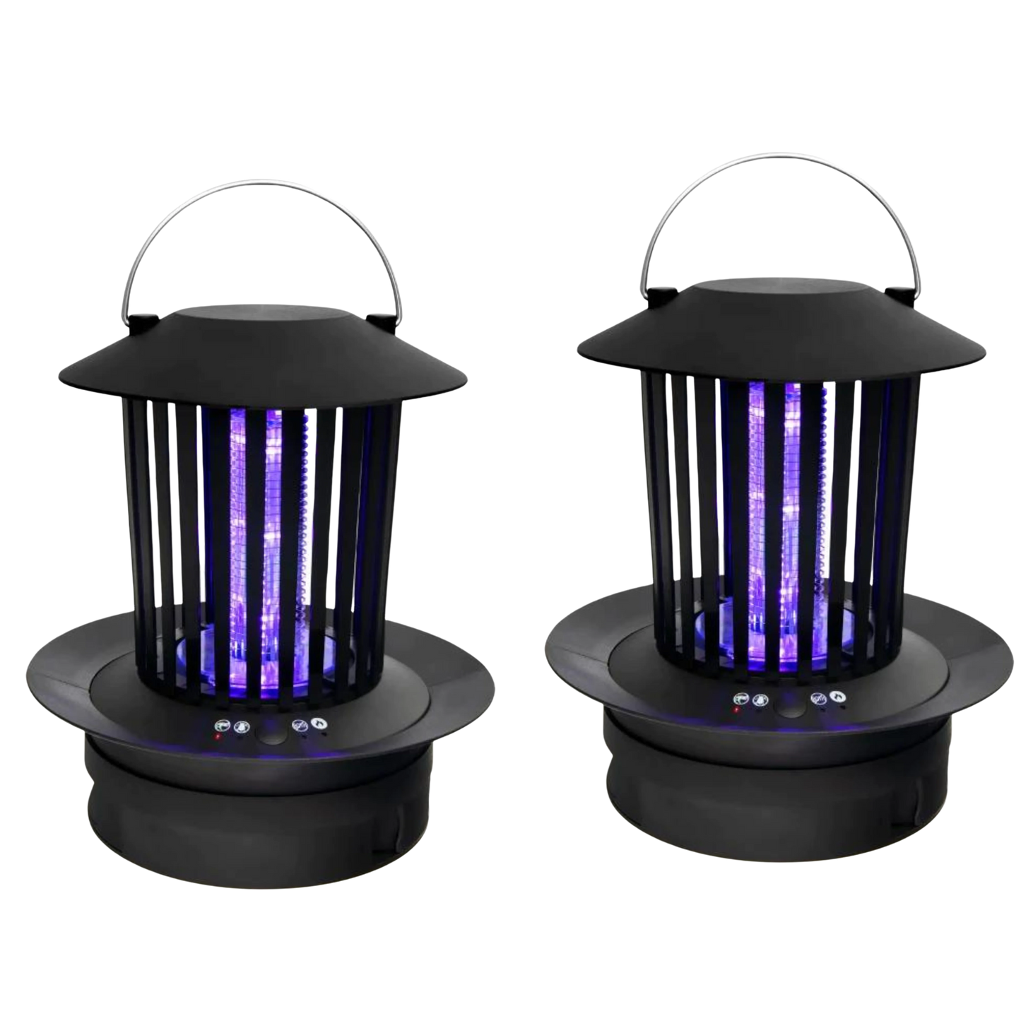 Black Solar-Powered Lamp 2X