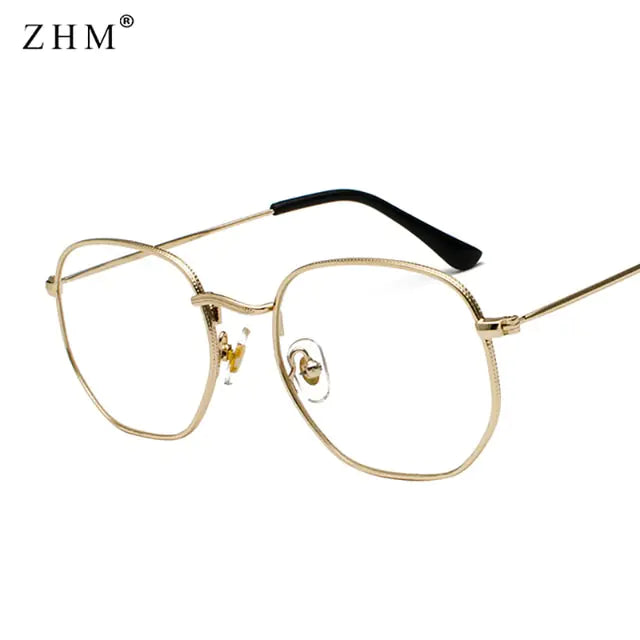 Gold frame clear lenses