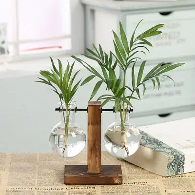 stand and vases with rods at equal height