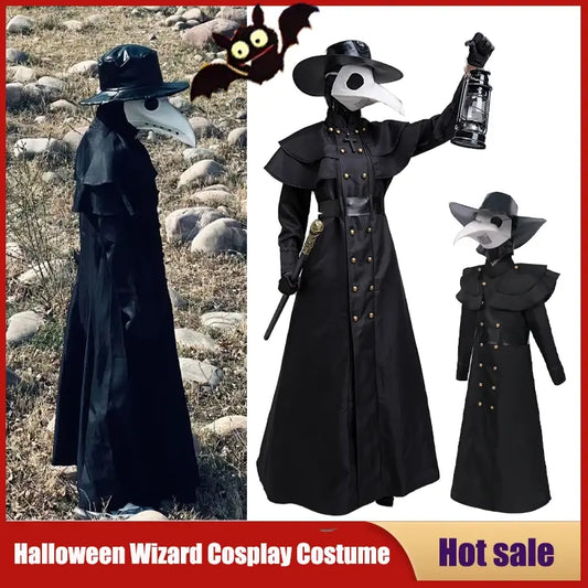 3 view of the Plague Doctor Birdman Costume