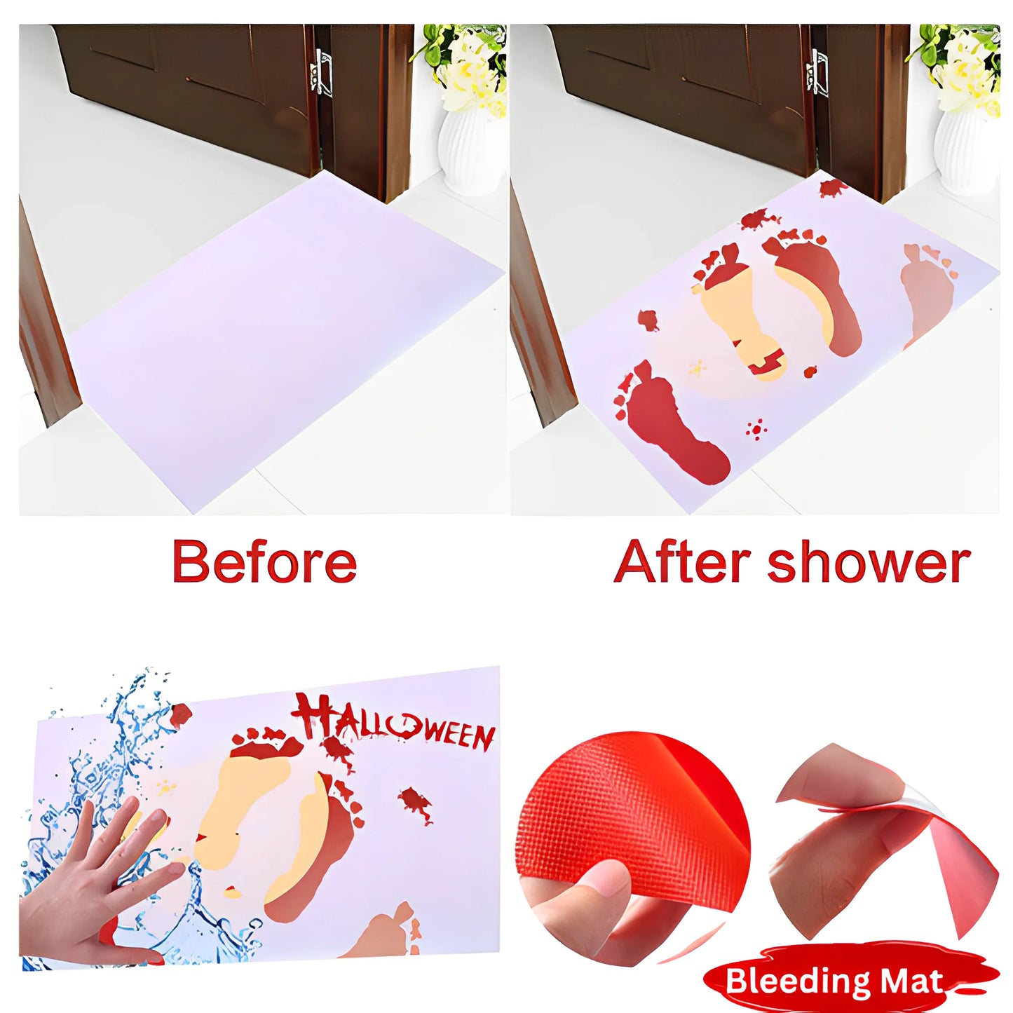 bleeding mat before and after shower