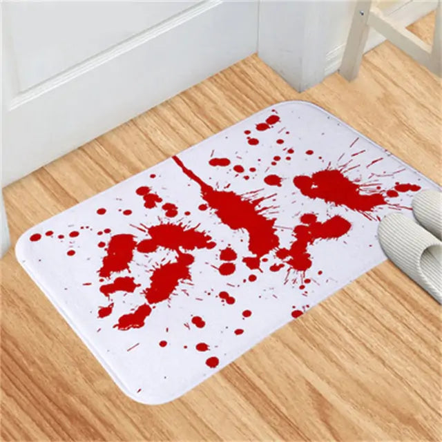 blood splattered Halloween floor mat