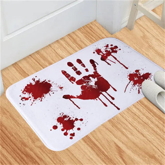 bloody hand print door mat