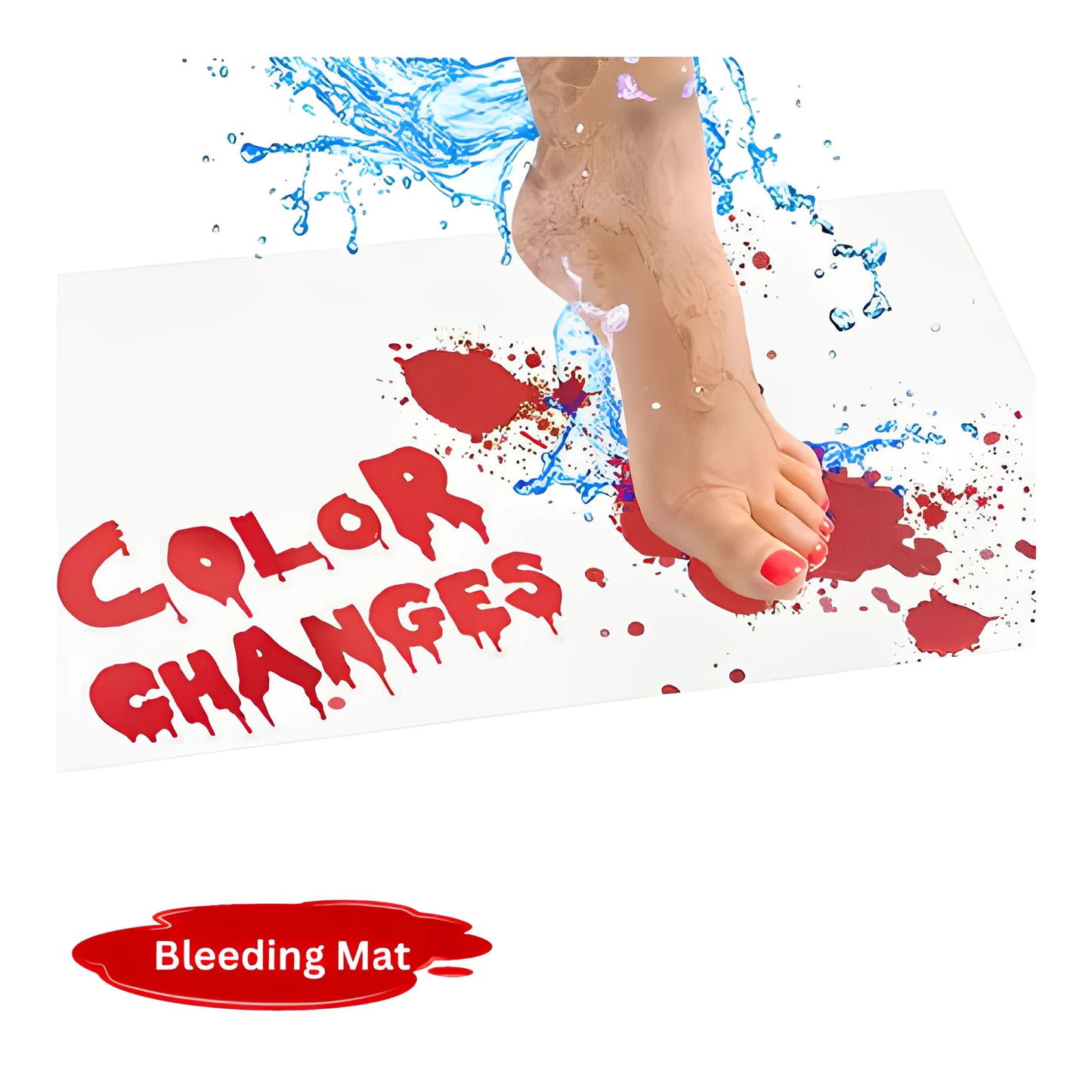 foot stepping on blood