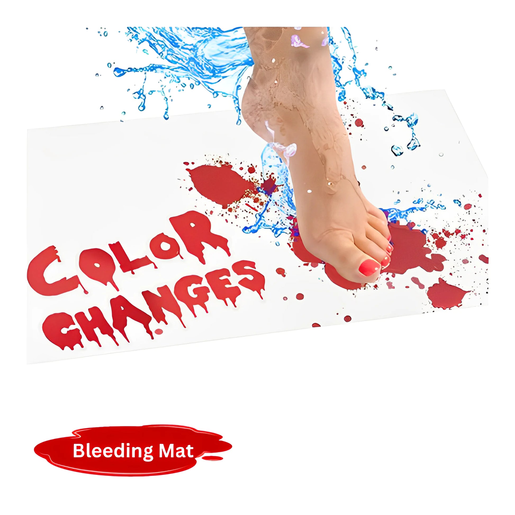 foot stepping on blood