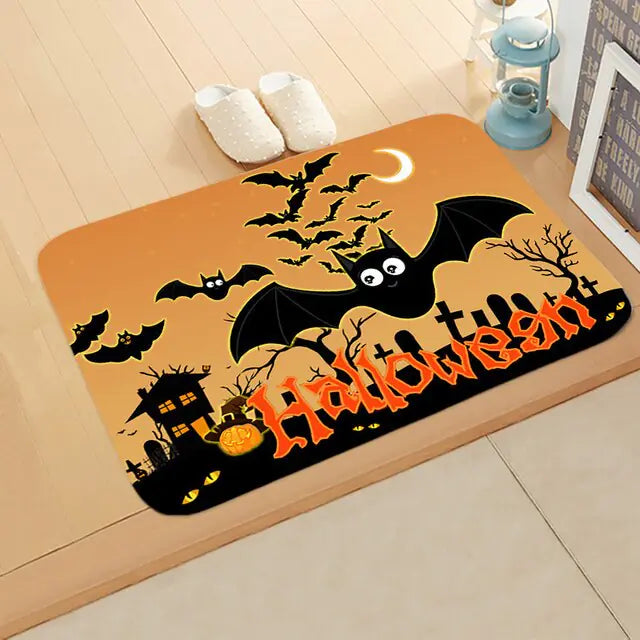 Halloween with bats floor mat