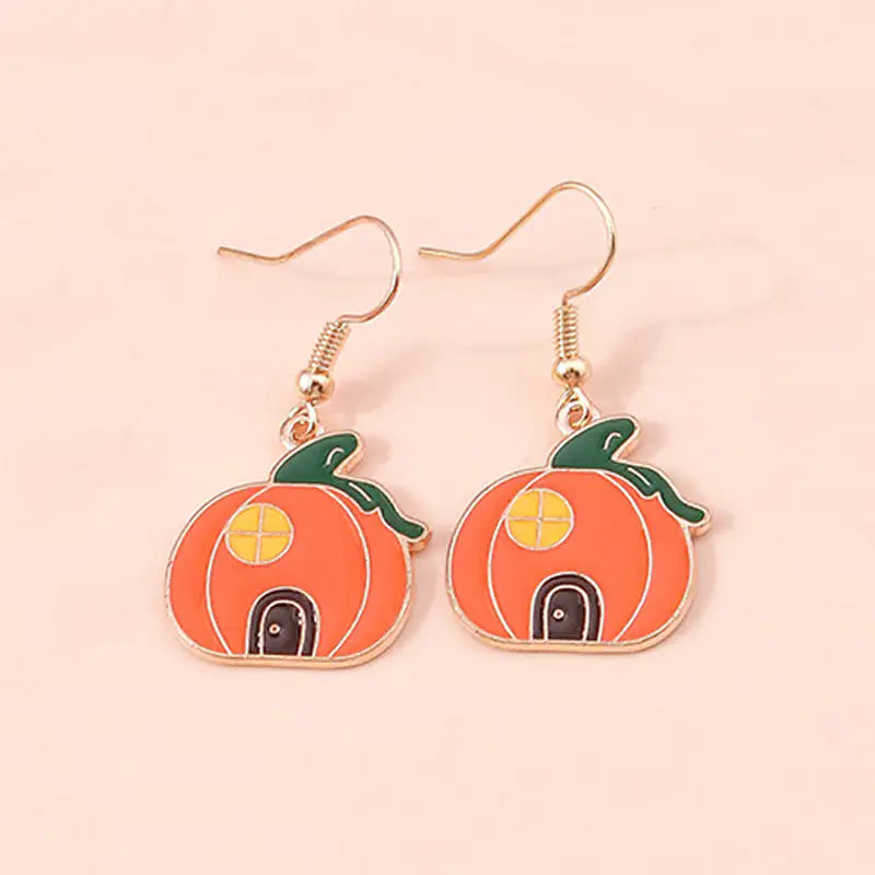 pumpkin house earrings