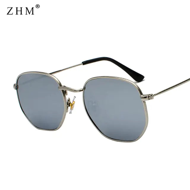 Sunglasses with silver frame and lenses