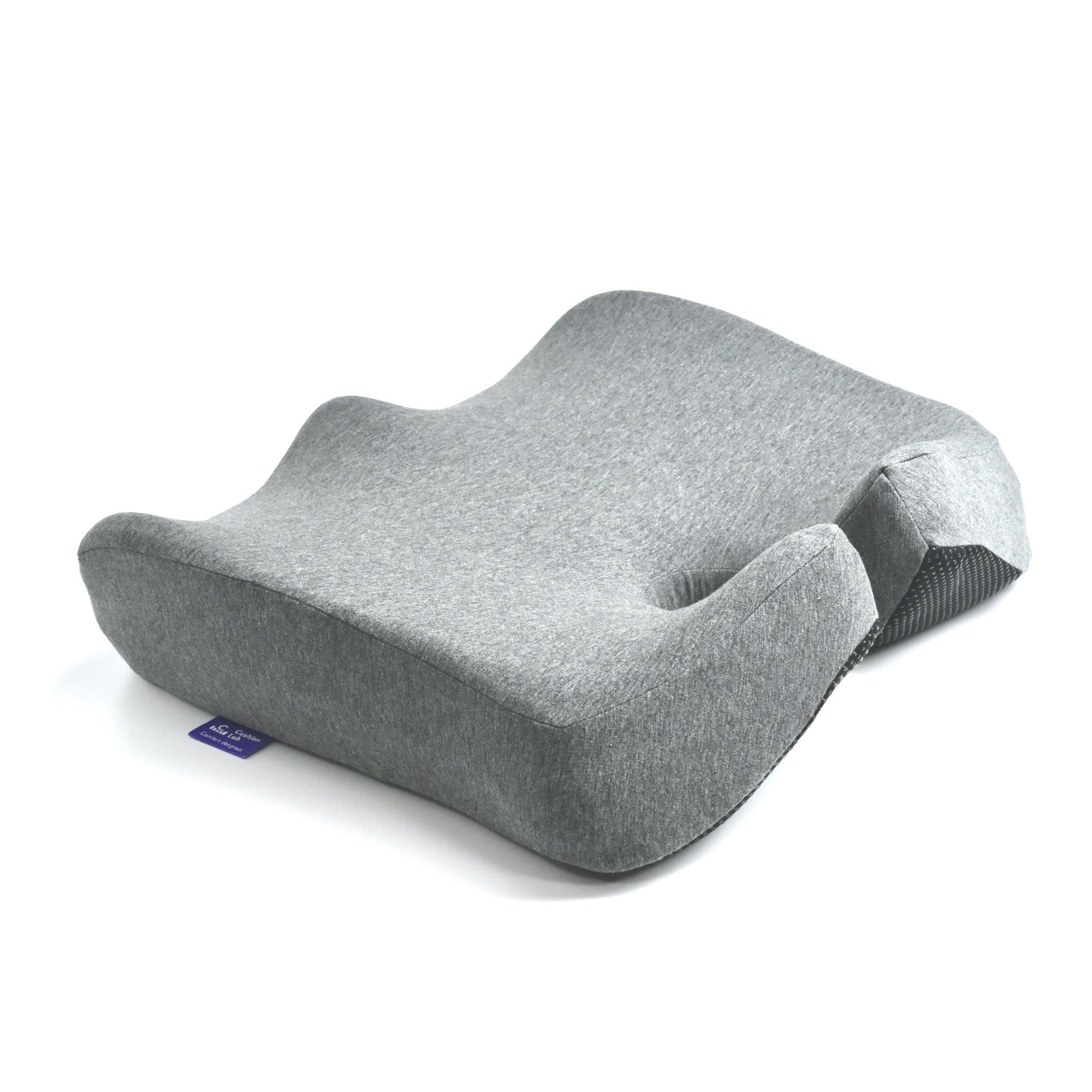 Grey cushion at an angle