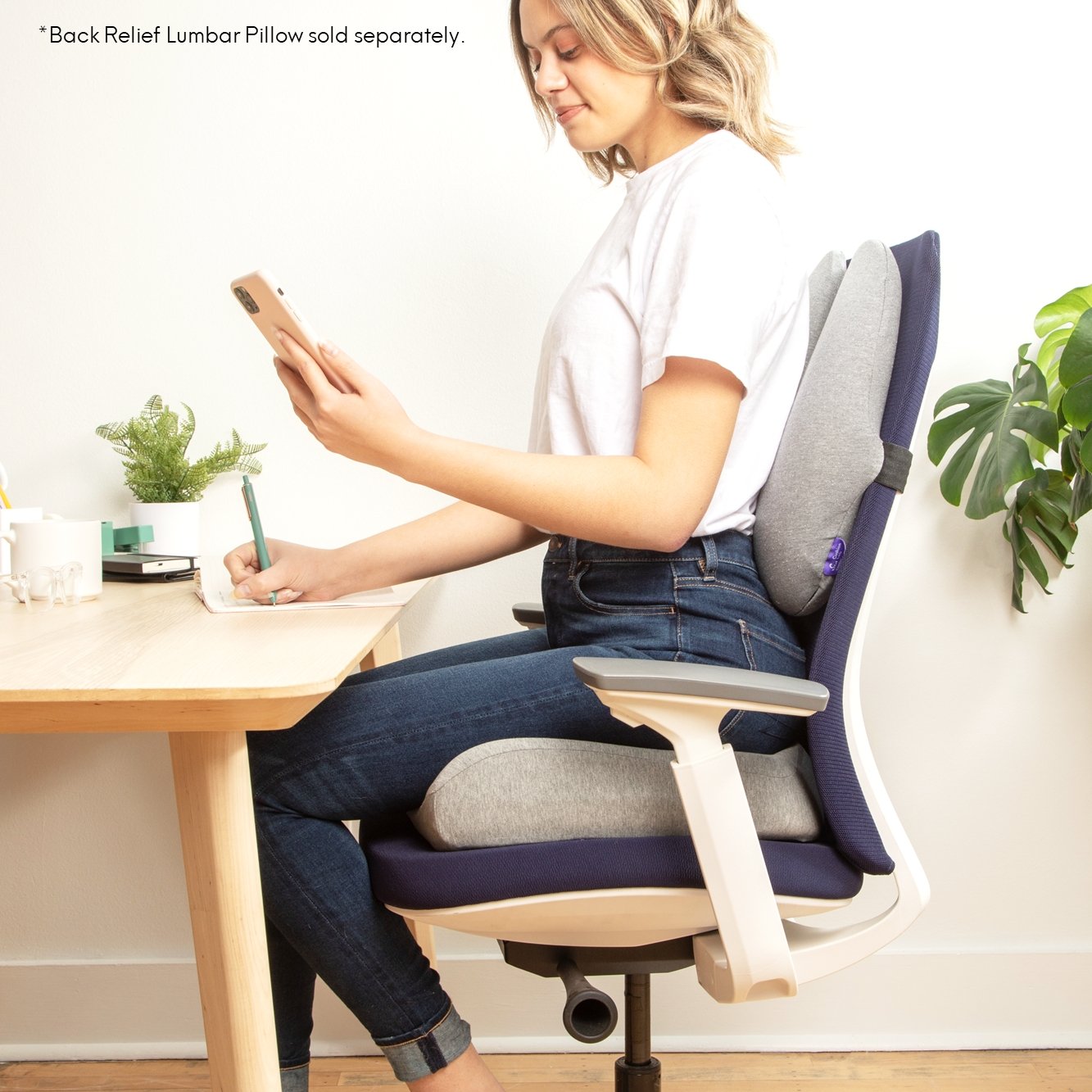 Woman sitting on the cushion